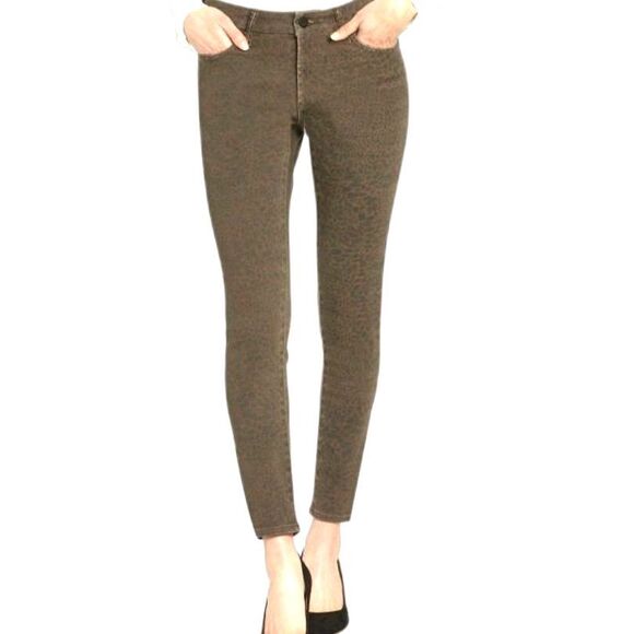 Dear John Gisele Mocha Leopard Brown High Wasted Skinny Jeans Size 29 - Picture 1 of 11